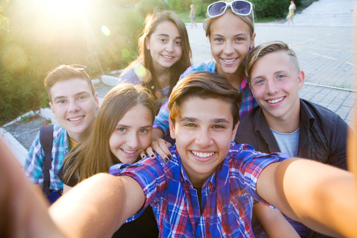 group of kids smiling