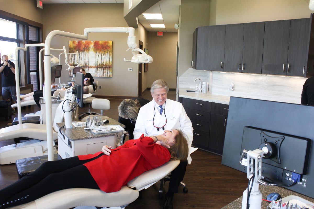 Dr. Dillehay with an adult patient